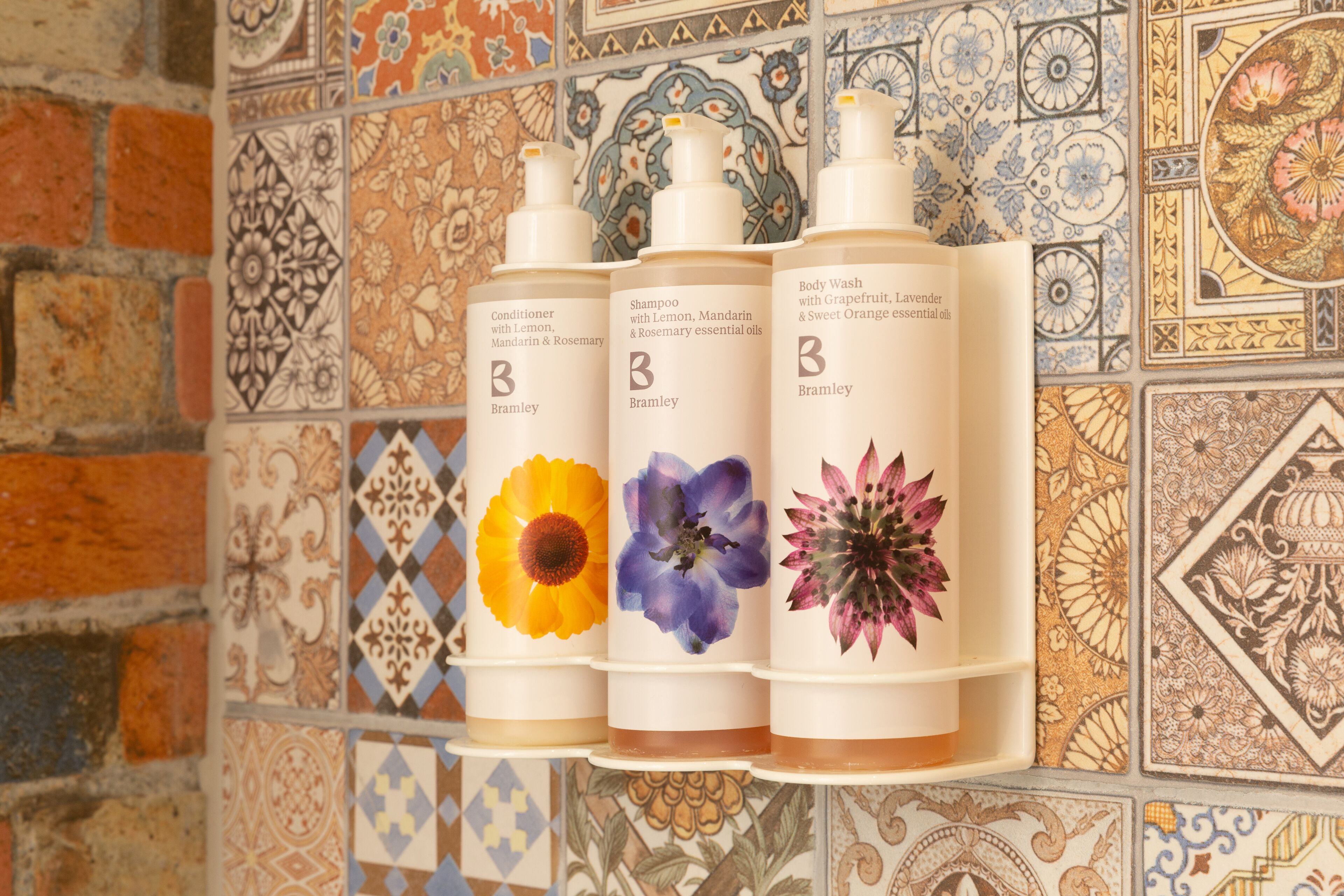 shower, rainfall showerhead, designer toiletries, hair dryer