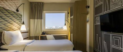 Standard Room, 2 Twin Beds | Minibar, desk, blackout drapes, soundproofing