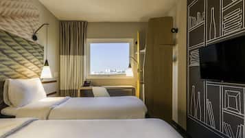 Standard Room, 2 Twin Beds | Minibar, desk, blackout drapes, soundproofing
