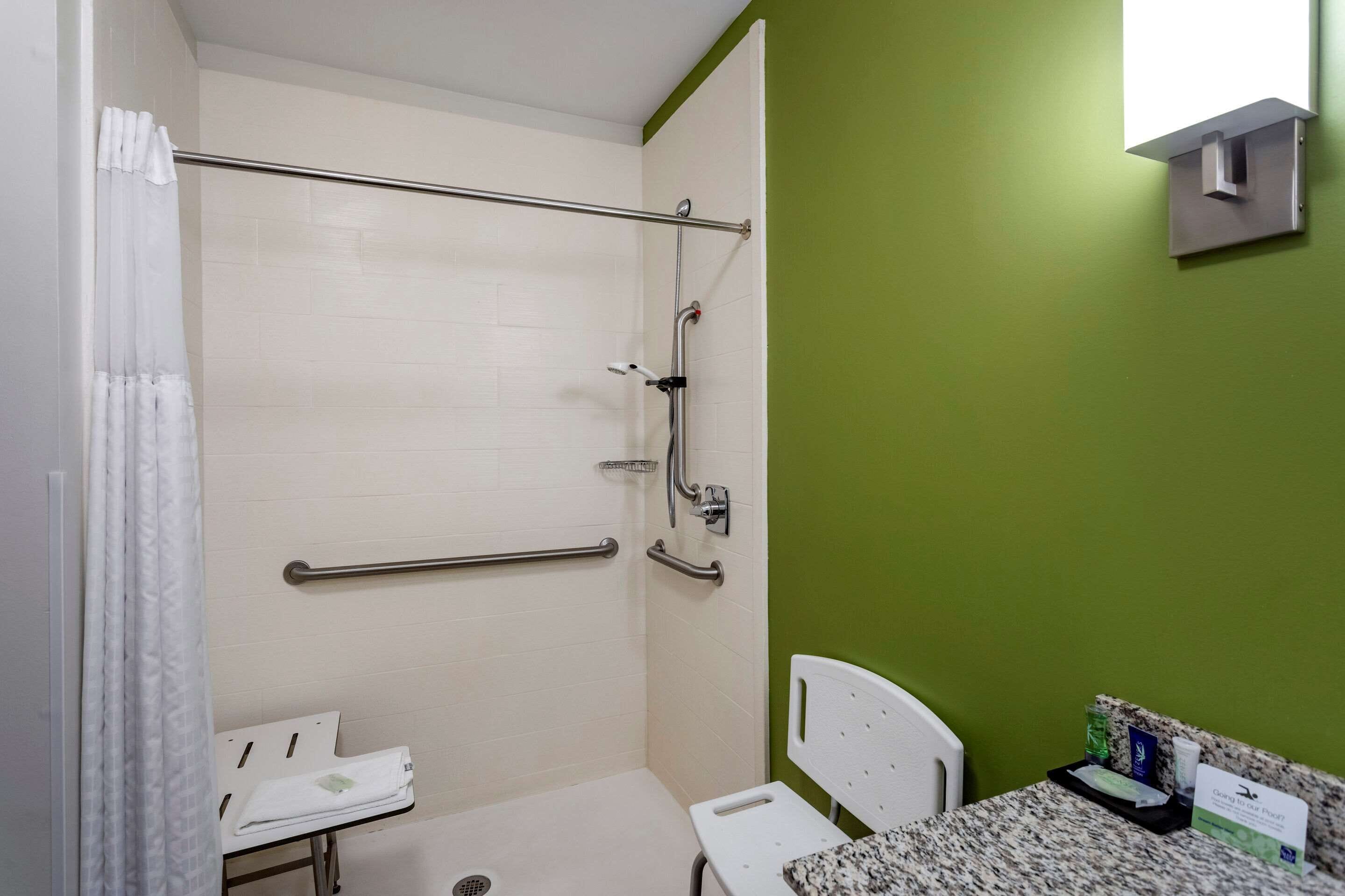 free toiletries, hair dryer, towels