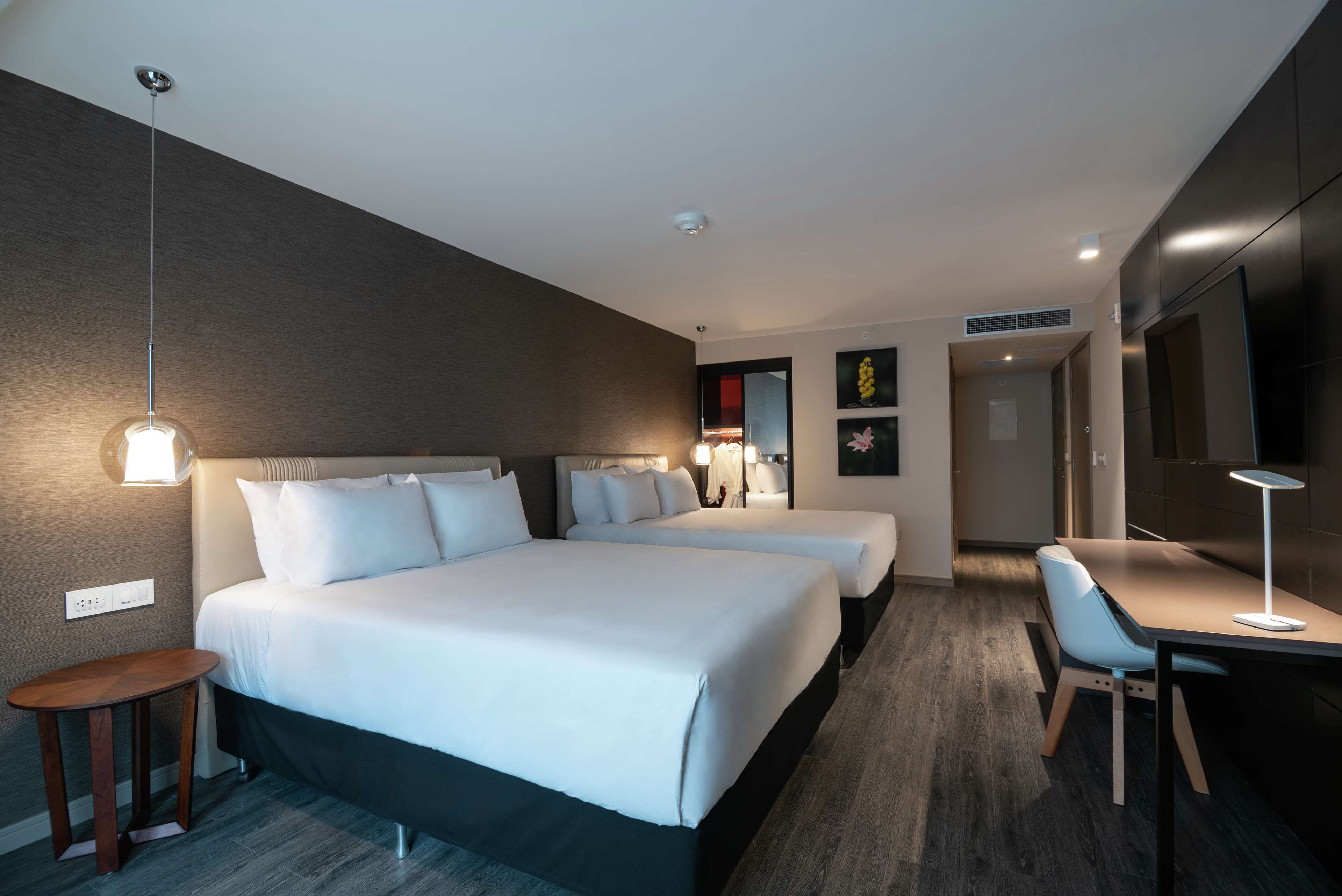 room, 2 queen beds, accessible (hearing) | in-room safe, desk, laptop workspace, blackout curtains