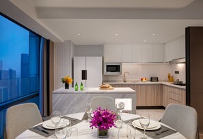 Premier Room, 3 Bedrooms | Private kitchen | Full-size fridge, microwave, stovetop, toaster - Somerset IOC Hangzhou (Hangzhou)