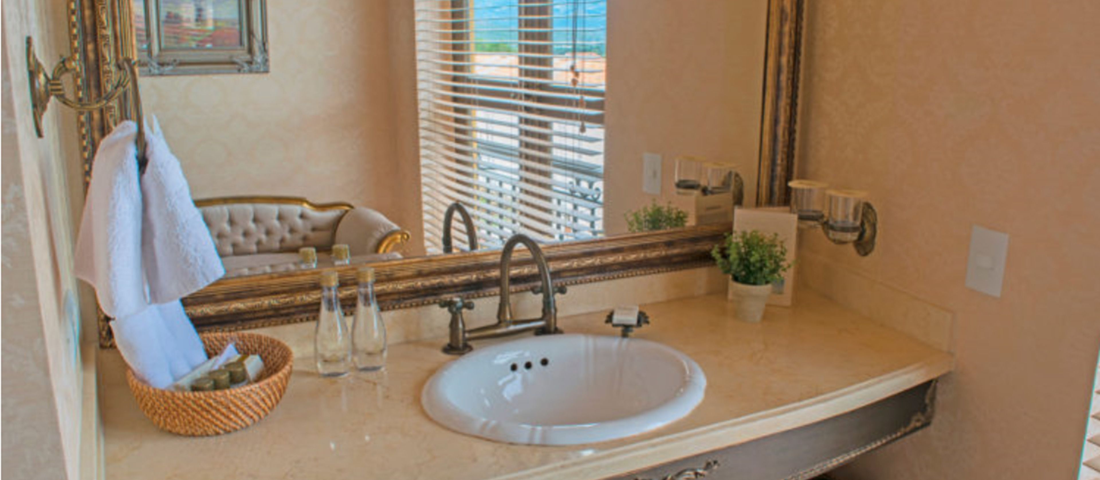 free toiletries, hair dryer, bathrobes, towels