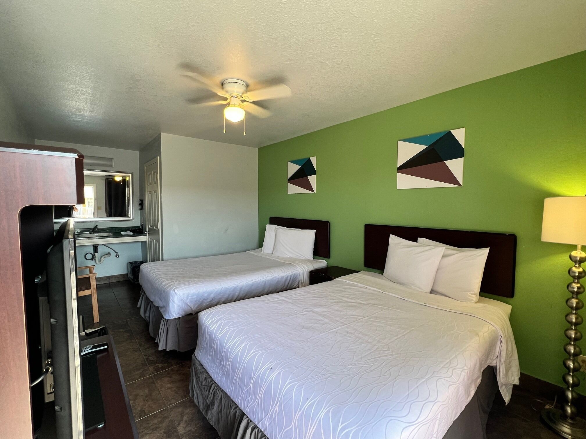 Blackout curtains, iron/ironing board, free WiFi, bed sheets