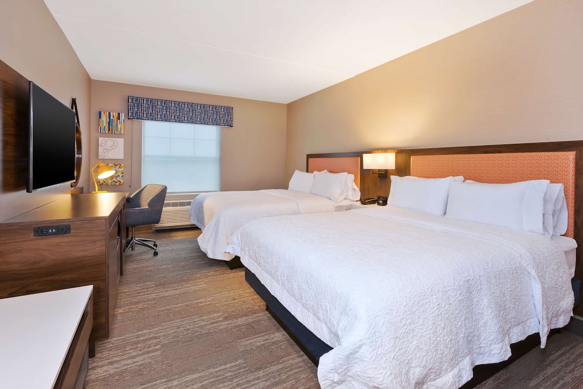 Room, 2 Queen Beds, Non Smoking | In-room safe, desk, blackout drapes, iron/ironing board