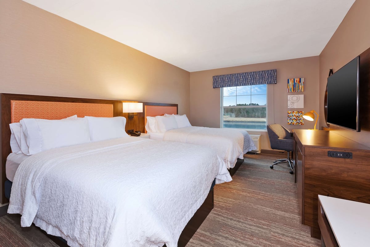 Room, 2 Queen Beds, Refrigerator & Microwave, Bay View | In-room safe, desk, blackout drapes, iron/ironing board