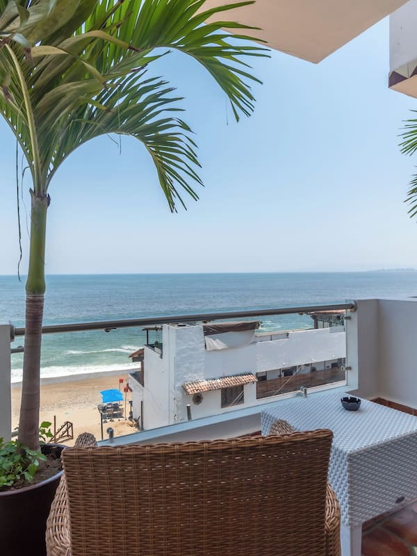 Grand Studio Suite, Multiple Beds, Balcony, Beachfront | Terrace/patio