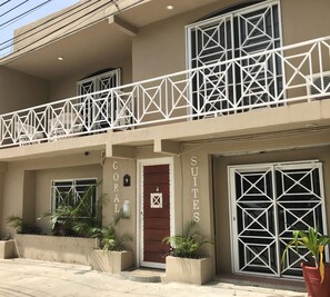 Vista frontal de la propiedad