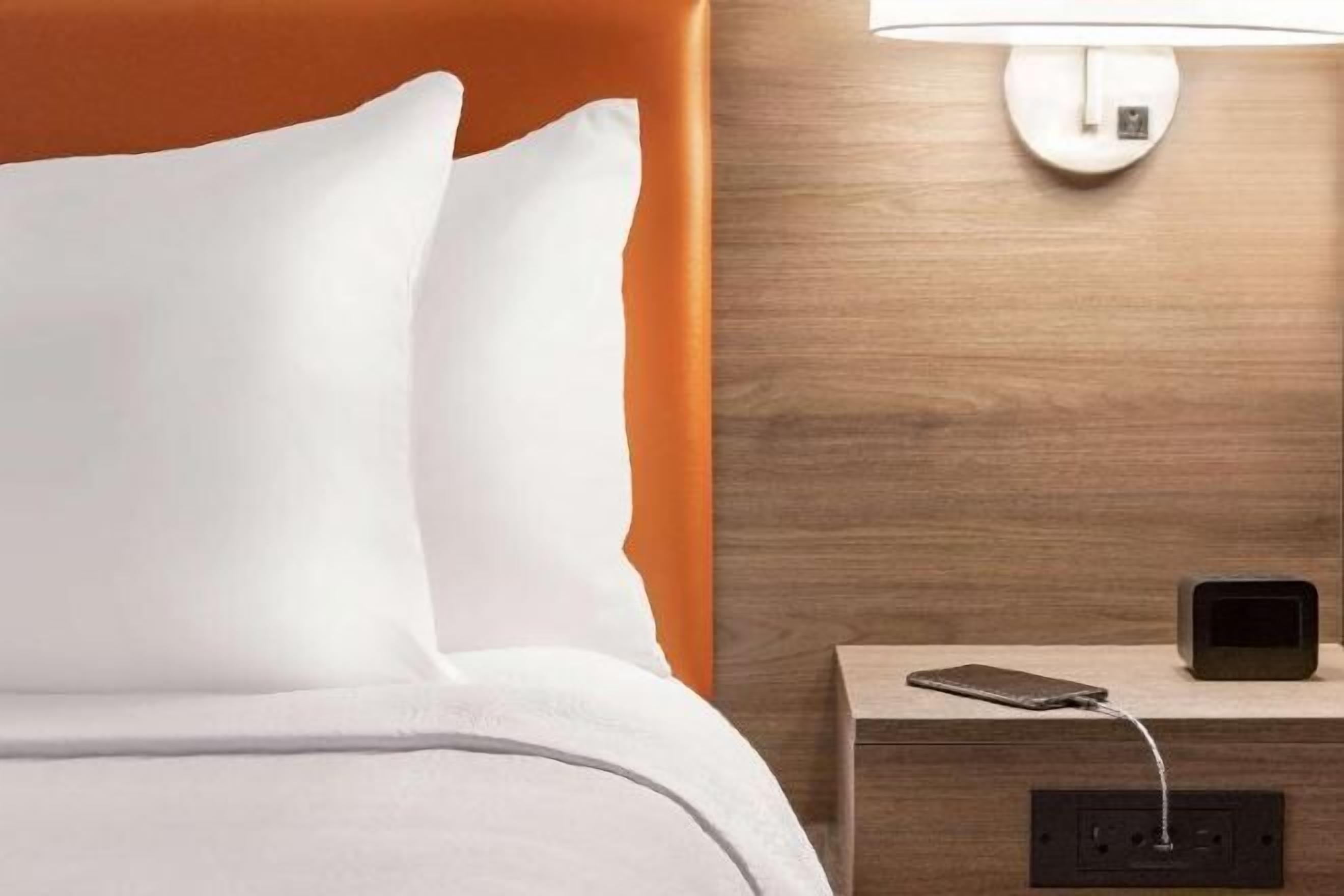 Desk, laptop workspace, blackout curtains, iron/ironing board