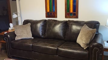 Flat-screen TV, DVD player