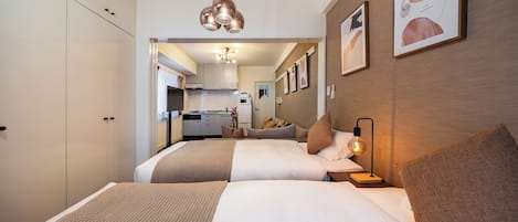 City Room | Premium bedding, individually decorated, individually furnished