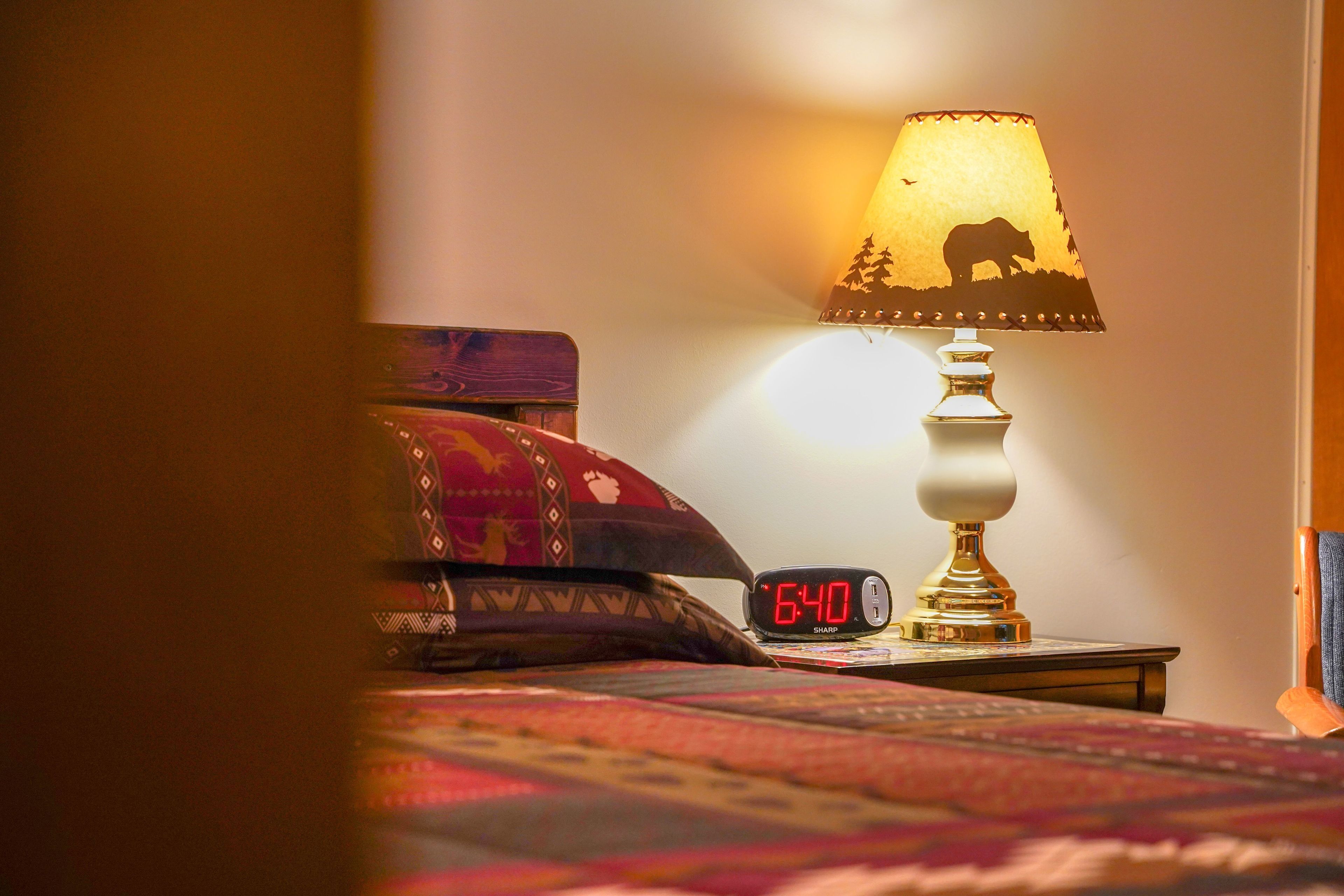 1 bedroom, desk, laptop workspace, blackout curtains