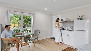 Fridge, microwave, coffee/tea maker