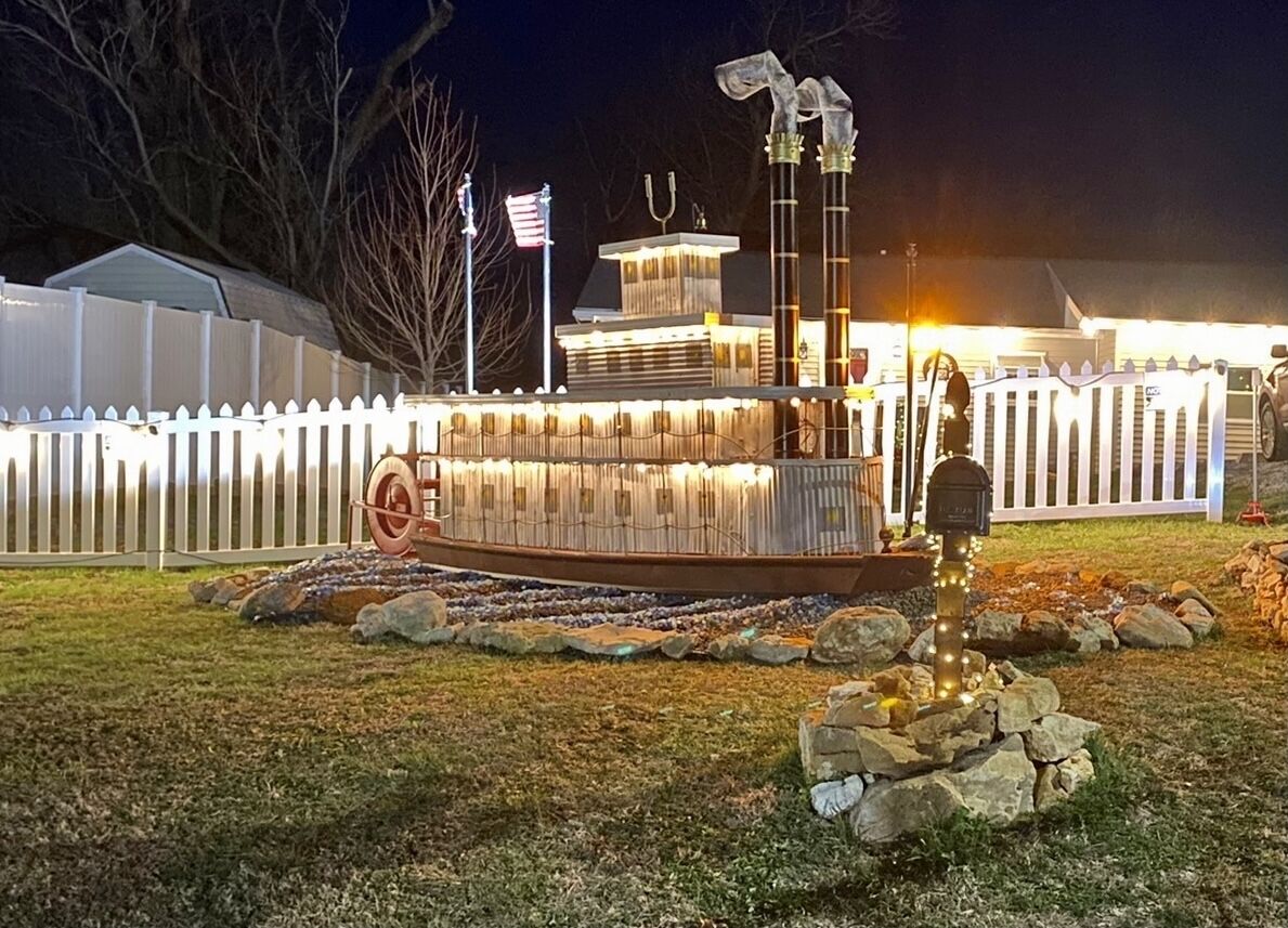 Our giant steamboat next to our driveway. You will know when you arrive! LOL