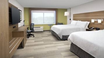 Pillowtop beds, desk, laptop workspace, blackout drapes