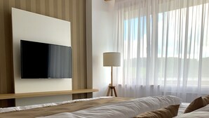 Superior Double Room, Balcony, Lake View | In-room safe, desk, WiFi (free), bed sheets - Hotel Adamantino (Pozlovice)