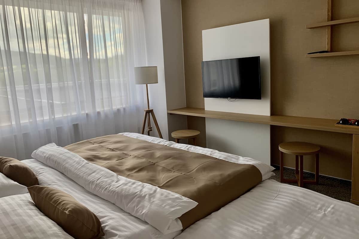 Chambre Supérieure avec lits jumeaux, balcon | Coffres-forts dans les chambres, bureau, Wi-Fi gratuit, draps fournis