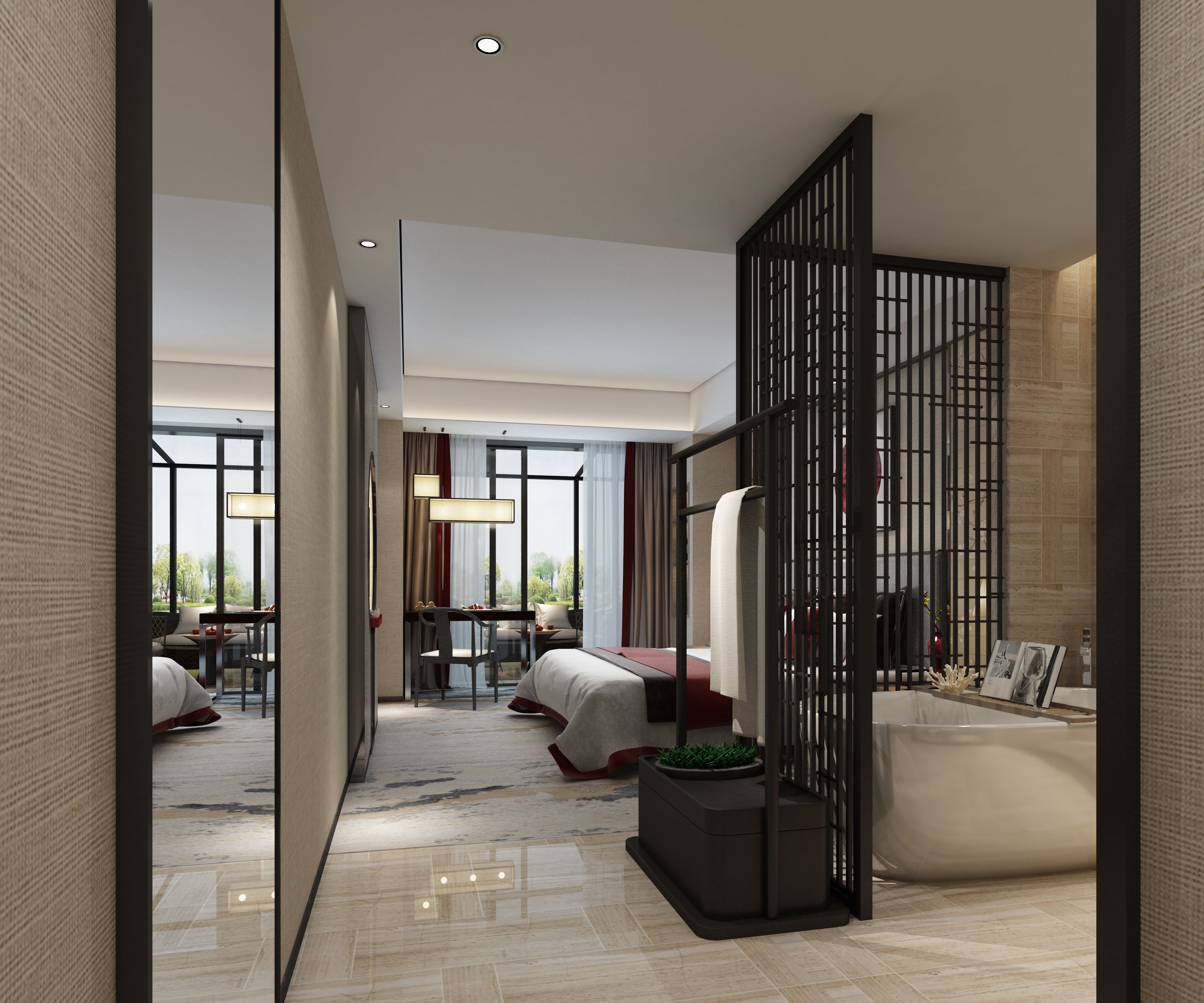 シグネチャー ダブルルーム シティビュー | エジプト綿のシーツ、高級寝具、羽毛の掛け布団、ピロートップベッド