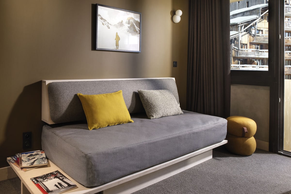 1 bilik tidur, peralatan tempat tidur premium, bar mini