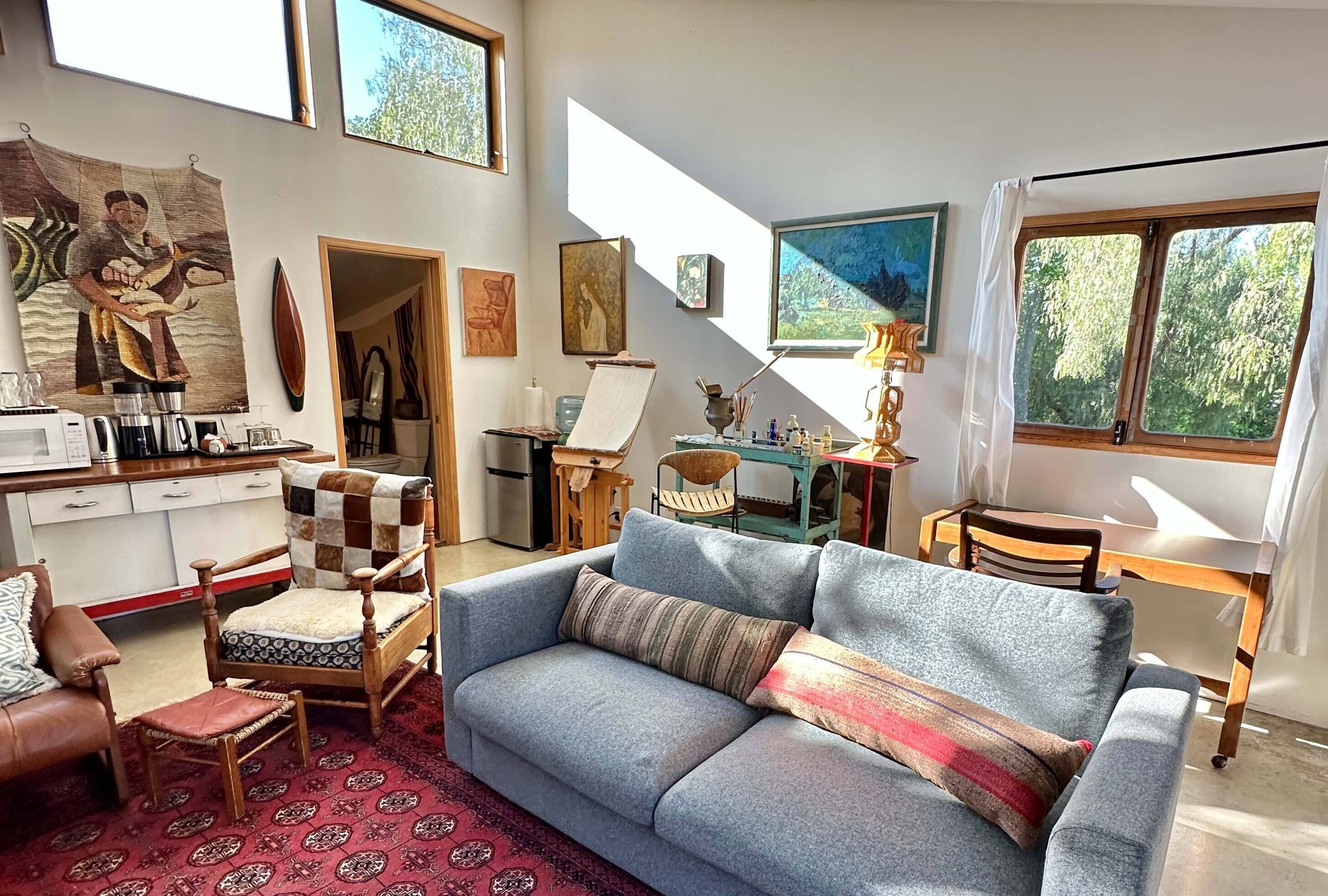 Chalet rustique Design, vue sur le jardin | Aire de séjour | Téléviseur à écran plat