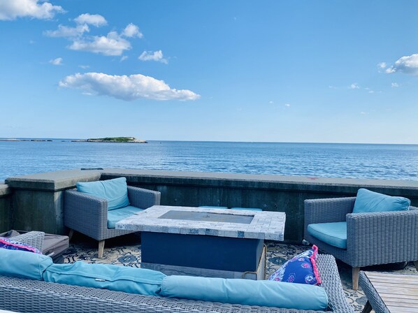 Terrace/patio - Beach front property steps from Long Island Sound! (Westbrook)