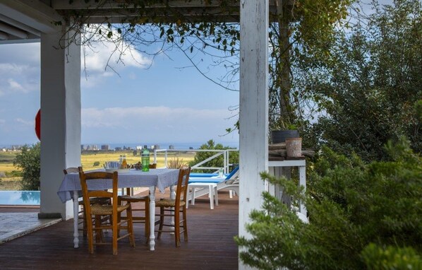 Villa, 3 Bedrooms, Private Pool, Sea View | Terrace/patio - Protaras Ayia Marina Sea Views (Paralimni)