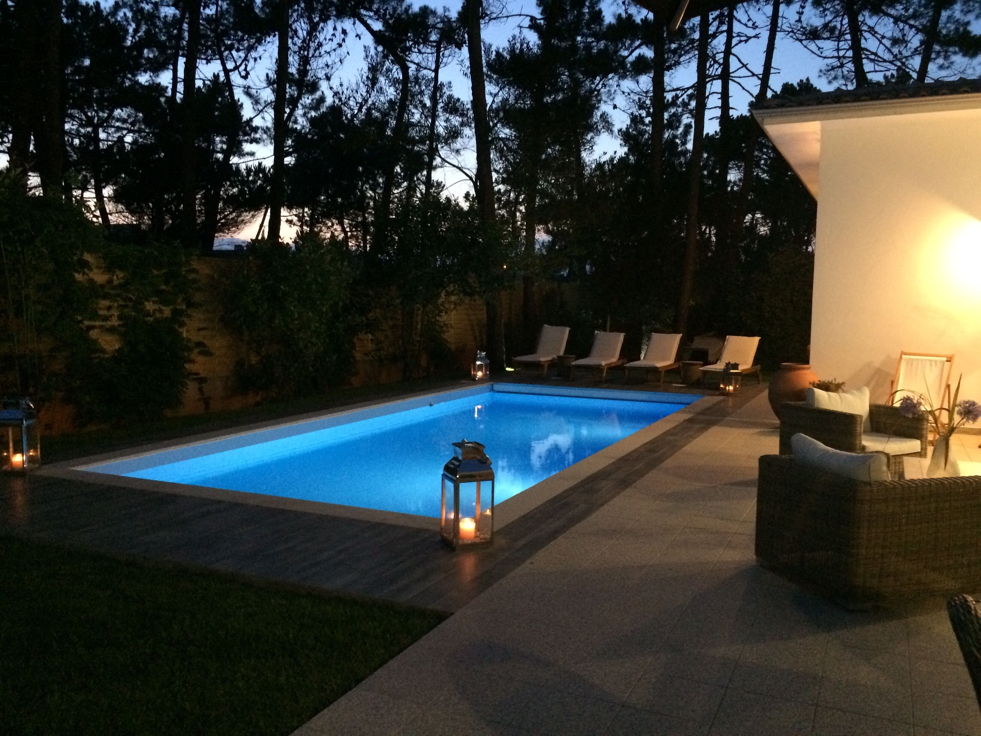 Piscina externa, piscina aquecida