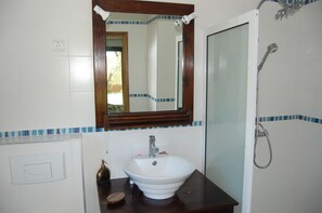 Bathtub, hair dryer, bidet, towels
