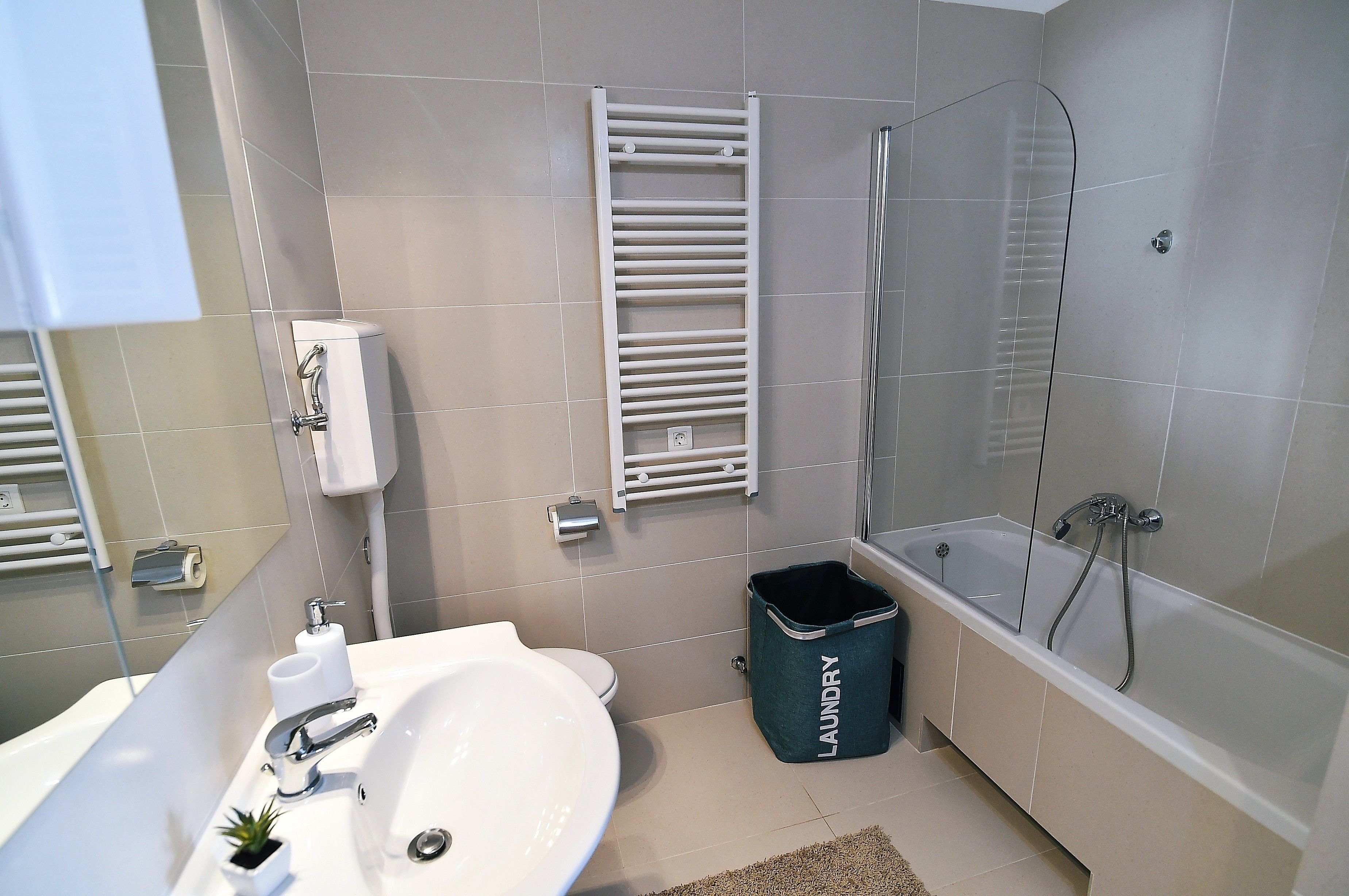 Apartment, 2 Bedrooms, Balcony | Bathroom | Bathtub, hair dryer, towels, soap