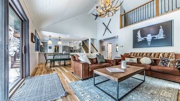 TV, fireplace, DVD player, video library