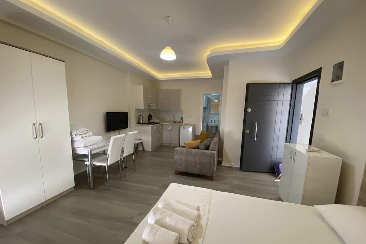 Studio | 1 bilik tidur, peralatan tempat tidur premium, meja