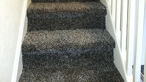 A carpeted staircase with white handrails. - Templemore Town House (Belfast)