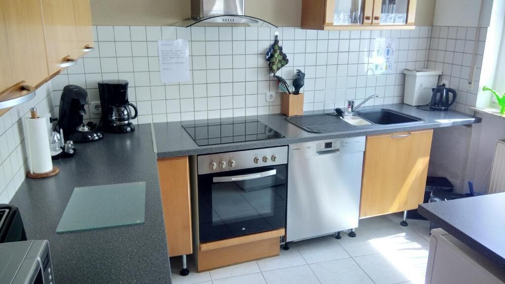 Apartment, Erdgeschoss (60 m2) | Eigene Küche | Kühlschrank, Mikrowelle, Herdplatte, Wasserkocher mit Kaffee-/Teezubehör