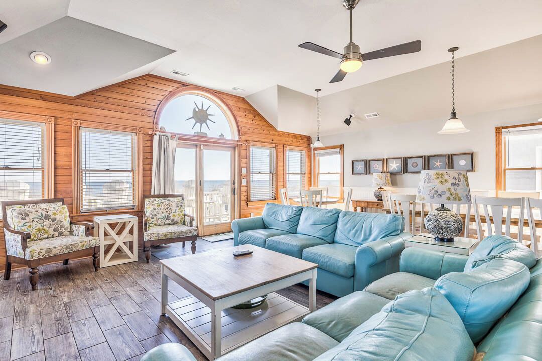 Top-Level Living Room with Deck Access