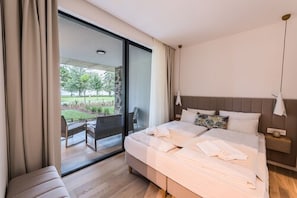 Deluxe Apartment, 2 Bedrooms, Terrace, Lake View | View from room - OliverLux Aparthotel (Tihany)