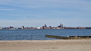 Beach nearby, sun loungers