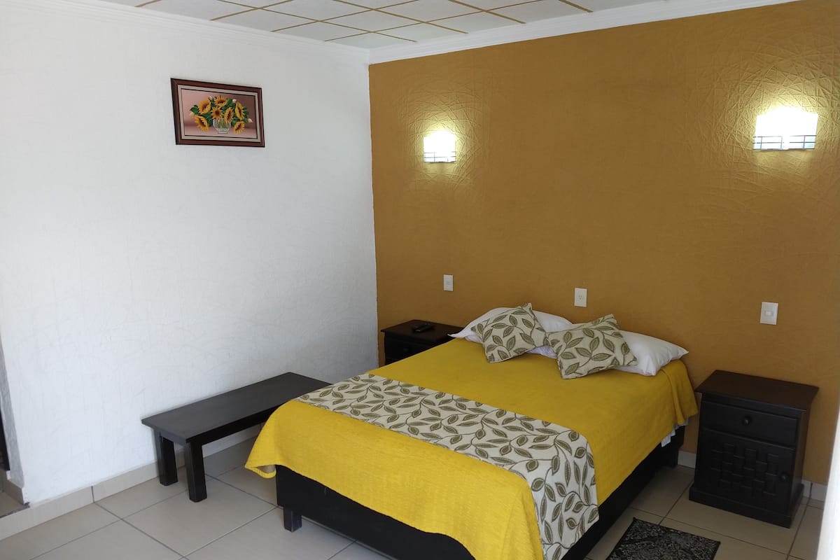 Habitación estándar, 1 cama doble | Espacio para trabajar con un portátil y sistema de insonorización