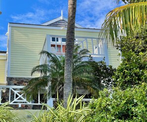 Exterior detail - Two for One! Charming Cottage on hillside with private lounge on Turtle Beach! (BASSETERRE)