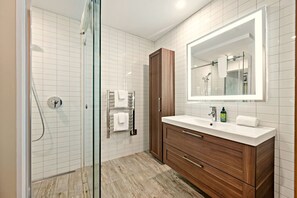 Dusche, Haartrockner, Handtücher