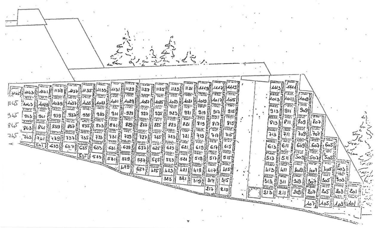 A detailed floor plan of a hotel with multiple rooms, labeled with room numbers and names.