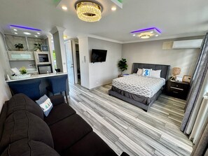 1 dormitorio, wifi gratis, ropa de cama y accesible en silla de ruedas