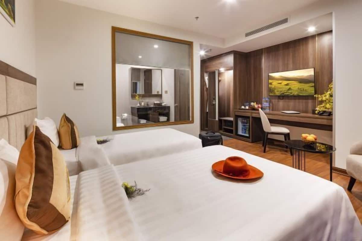 1 slaapkamer, luxe beddengoed, pillowtop-bedden, een minibar
