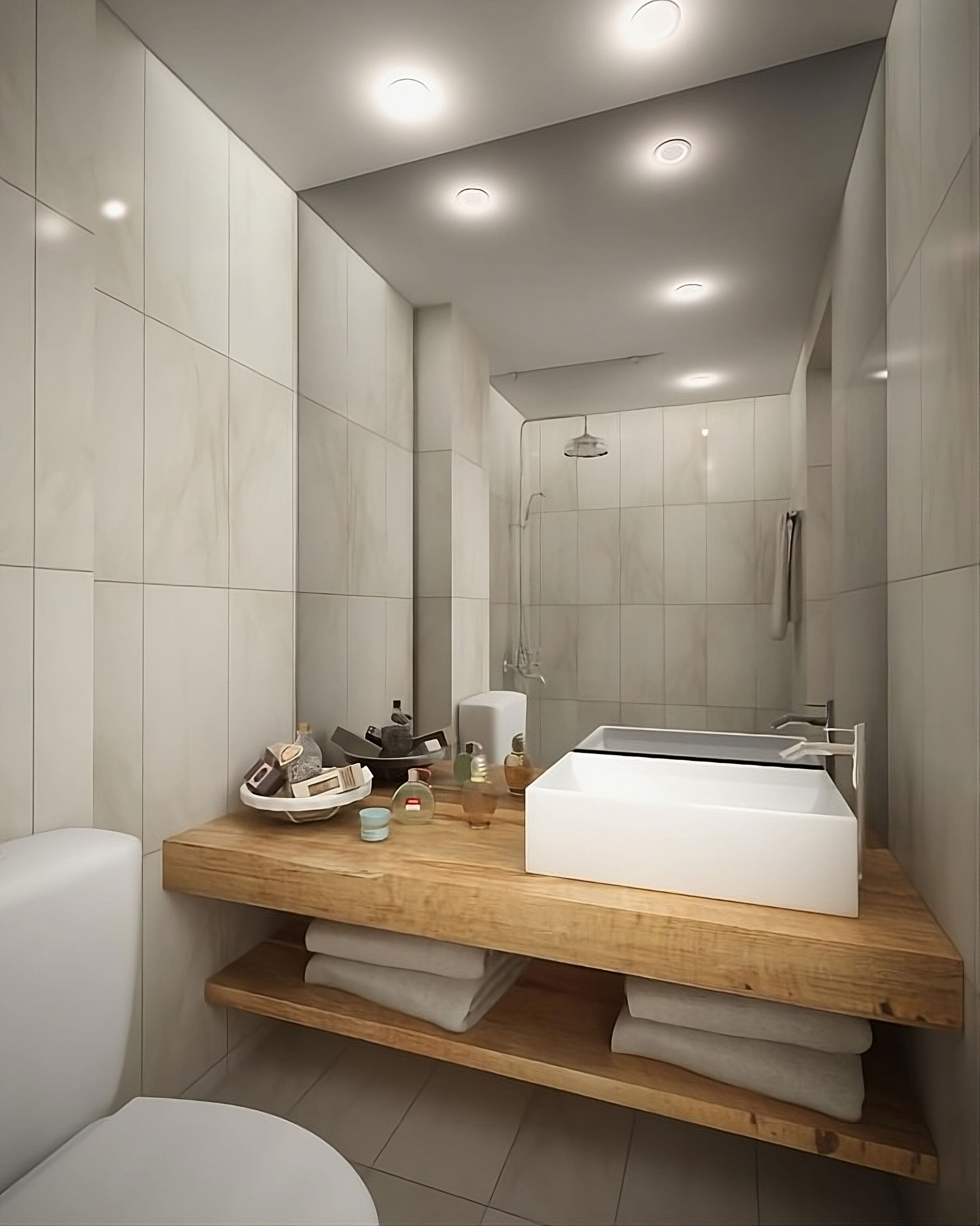 shower, hair dryer, bathrobes, slippers