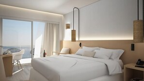 Familjesvit - havsutsikt | 1 sovrum, egyptiska bomullslakan och sÀngtillbehör av högsta kvalitet