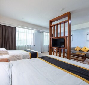 ห้องดีลักซ์ทวิน | ผ้าม่านกันแสง, Wi-Fi ฟรี, ผ้าปูที่นอน