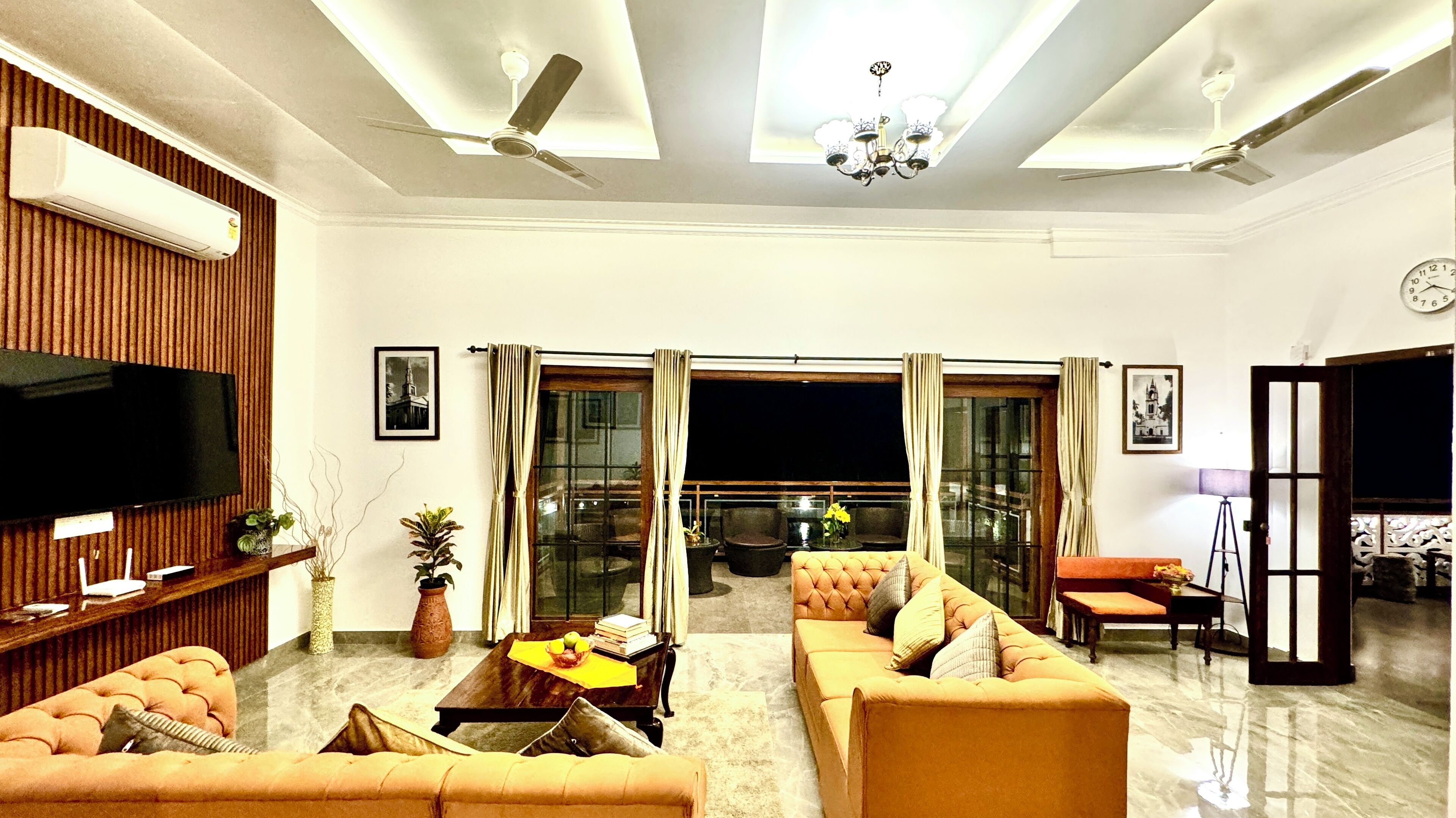 Luxury Villa | Living area | 60-inch LCD TV with satellite channels, TV