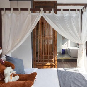 ห้องโรแมนติกดับเบิล, ปลอดบุหรี่ | ผ้าม่านกันแสง, Wi-Fi ฟรี