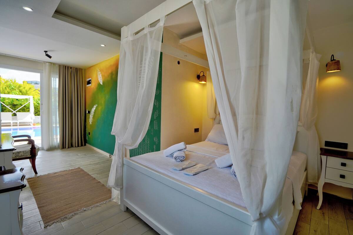 Premium bedding, blackout drapes, soundproofing, free WiFi