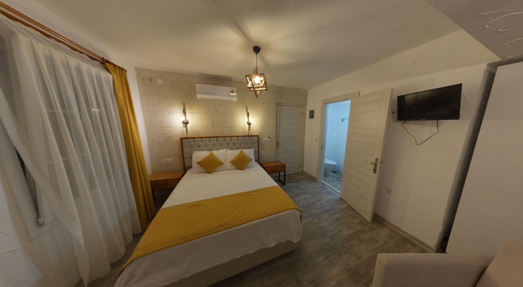 Premium bedding, blackout drapes, soundproofing, free WiFi
