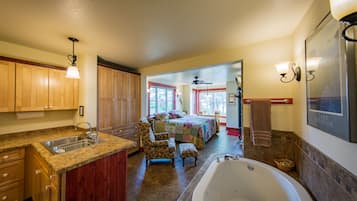 Bathtub, jetted bath, hair dryer